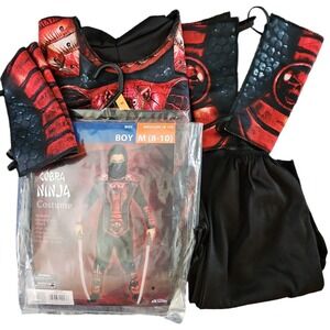 Halloween Costume Boys‎ Size Medium(8) Cobra Ninja Red Martial Arts COMPLETE